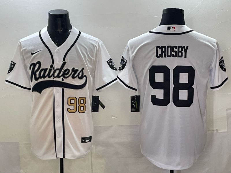 Men 2025 Oakland Raiders #98 Crosby white 3th generation Joint Name Nike Limited NFL Jersey style 001->oakland raiders->NFL Jersey